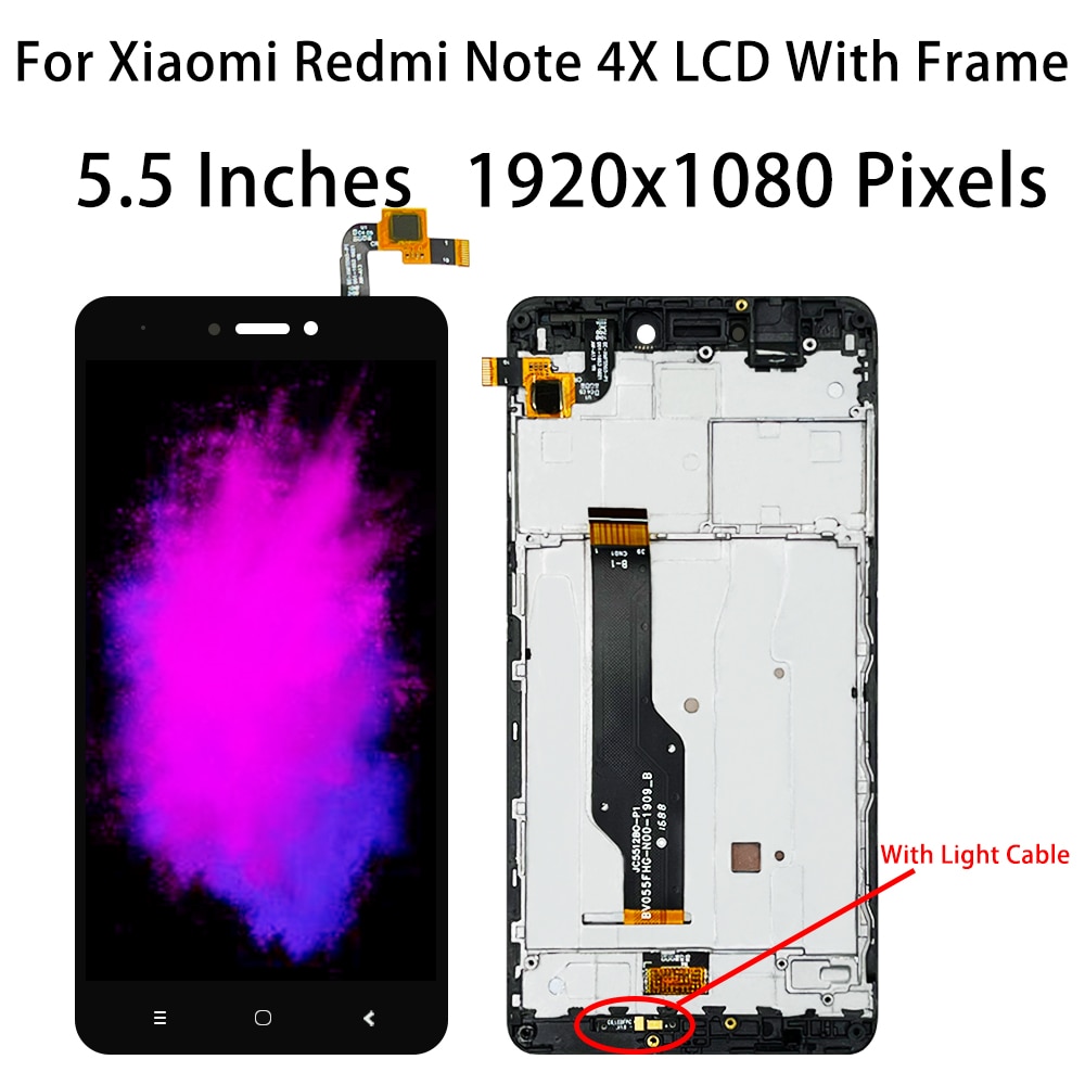 New 5.5\" Original LCD For Xiaomi Redmi Note 4 Global Version Snapdragon 625 Display Touch Screen Digitizer Note 4X With Frame