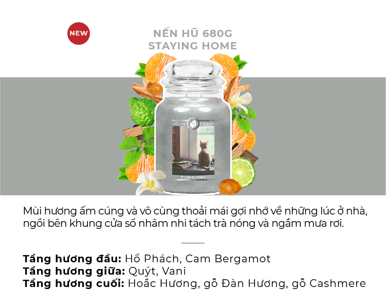 Combo Đèn Lồng Đốt Nến & Nến hũ Goose Creek 680g