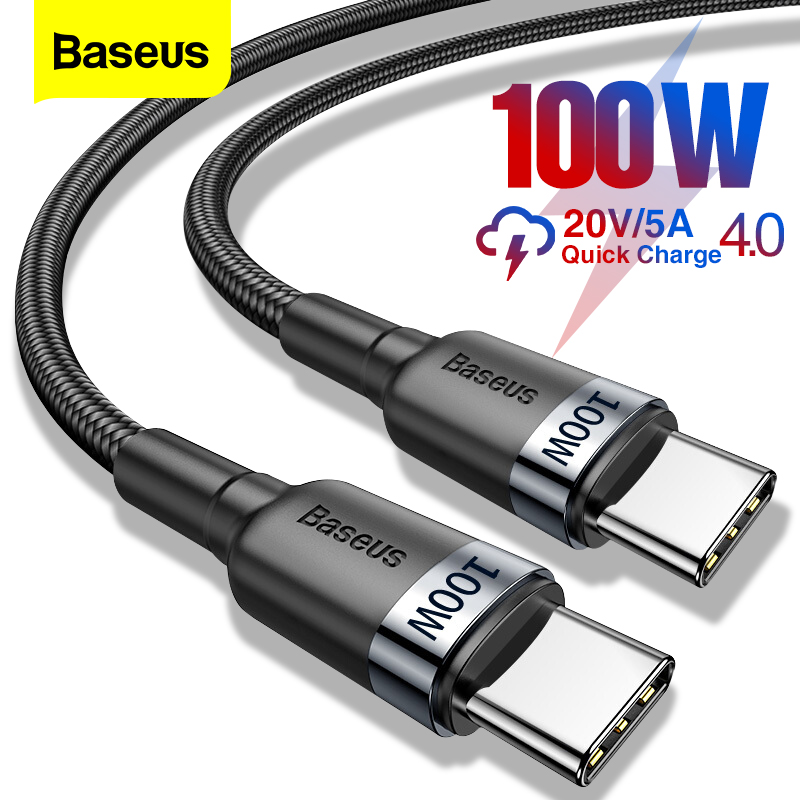 Baseus Cáp USB C to USB C Cáp sạc PD 100W Cáp sạc 5A Loại C cho Apple MacBook, iPad Pro, Samsung Galaxy Note10 / Note 20 / S10 Plus S9 S8 Plus, Pixel, Xiaomi, Switch, v.v.