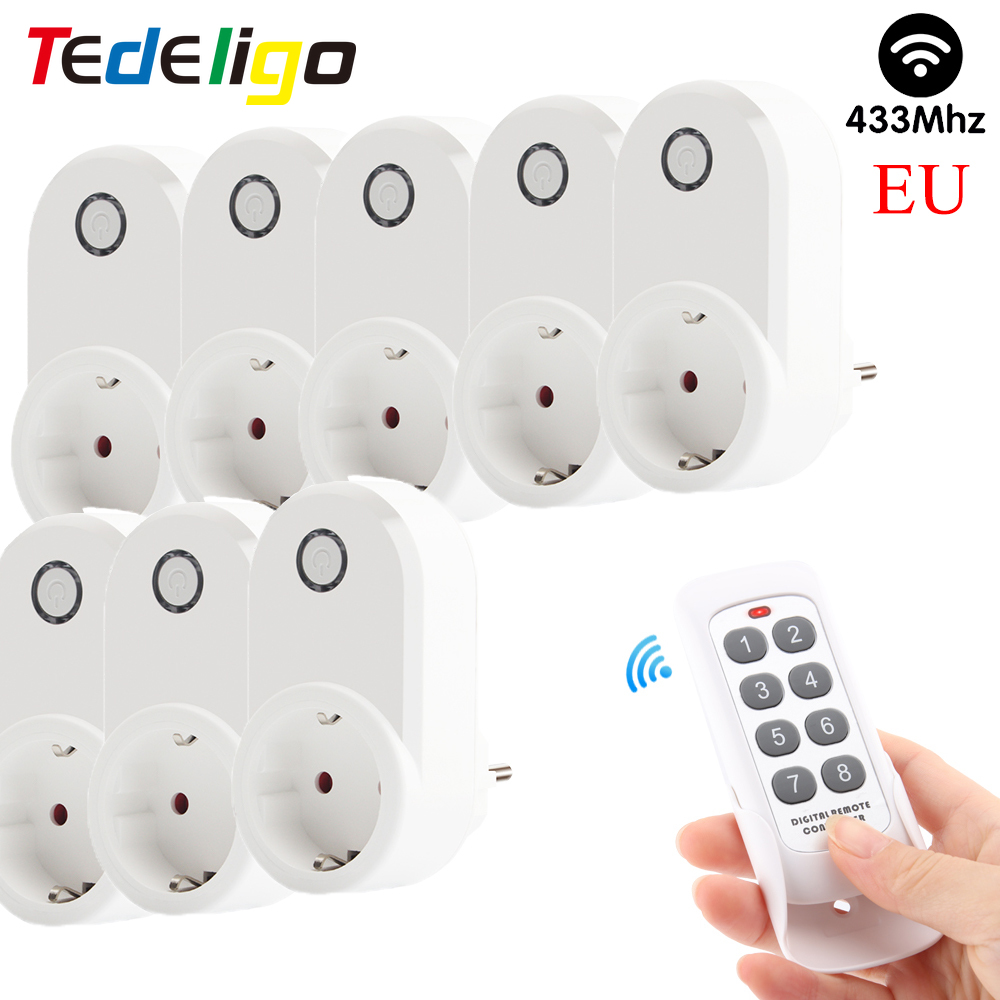【Shop the Latest Trends】15A Smart Home Plug Wireless Socket Remote Control EU FR 433MHz Wall Electric Outlet Accessories Programmer Switch AC 220V LED. 