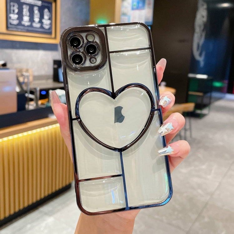 Electroplating 3d love tpu phone case for iphone 15 pro max/iphone 15 plus/iphone 14 plus/iphone 14 pro/iphone 14 pro max/iphone 13 pro max/iphone 12/iphone 12 pro max/iphone 11 pro max