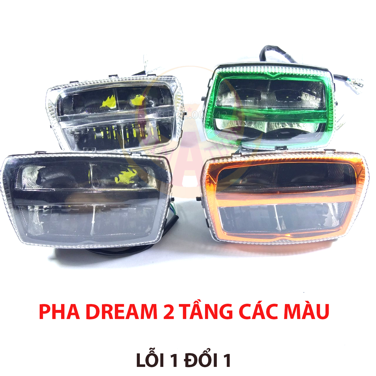 Pha đèn 2 tầng gắn xe DREAM II Việt, DREAM Thái dễ dàng lắp đặt