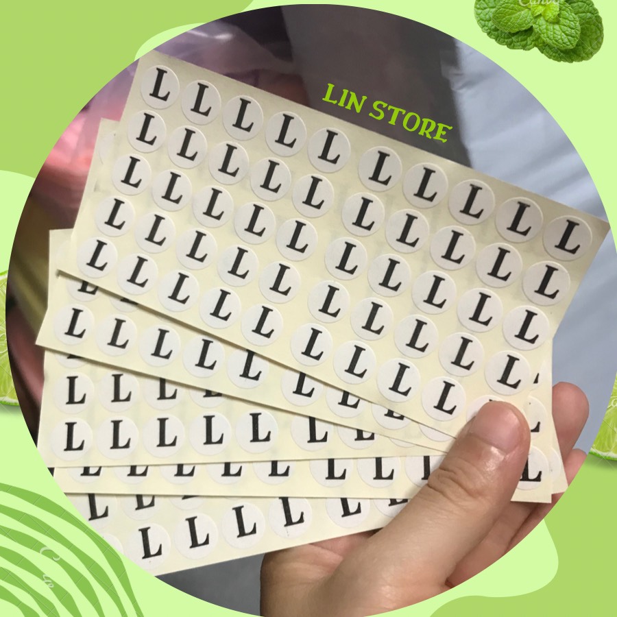 [10 Tờ/ 1 Size] - Tem Size Dán Quần Áo Từ XS Đến 5XL