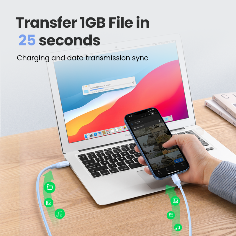 【Chứng nhận MFi】 UGREEN 1m Cáp USB C to Lightning Cáp iPhone 14 Plus/iPhone 14 Pro Max Lightning PD 20W Cáp Lightning USB C Siêu mềm cho iPhone 14 Plus/iPhone 14 Pro Max 13 Pro Max / 12/11 / X / 8, iPad (2021), AirPods, MacBook
