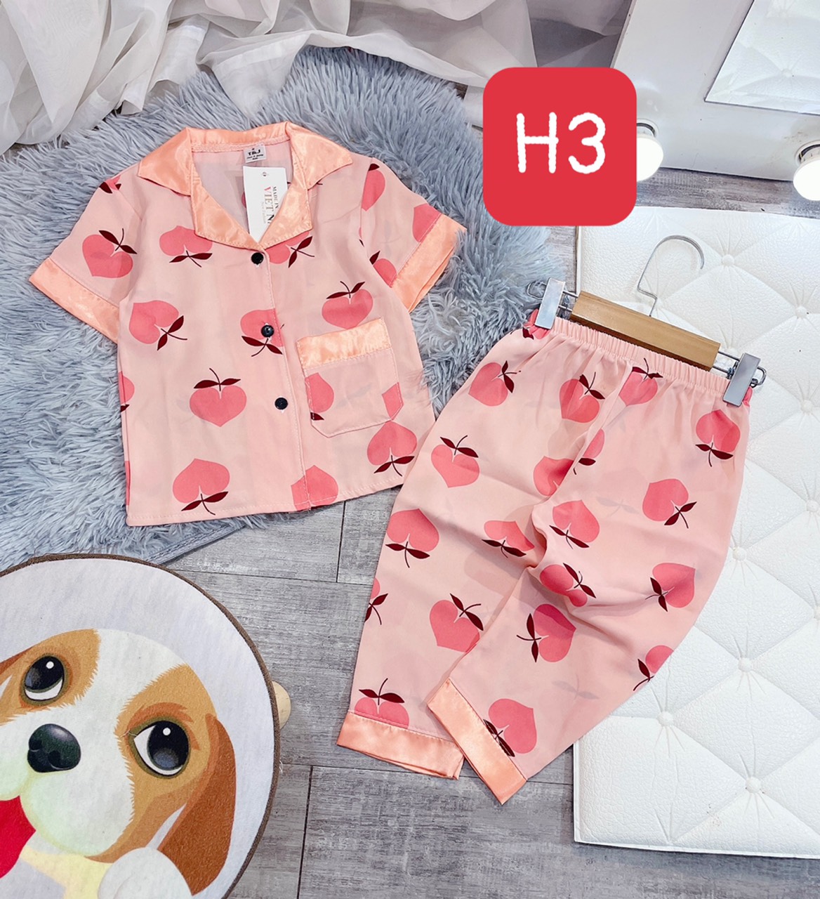 bộ pizama lụa cho bé 9-21kg