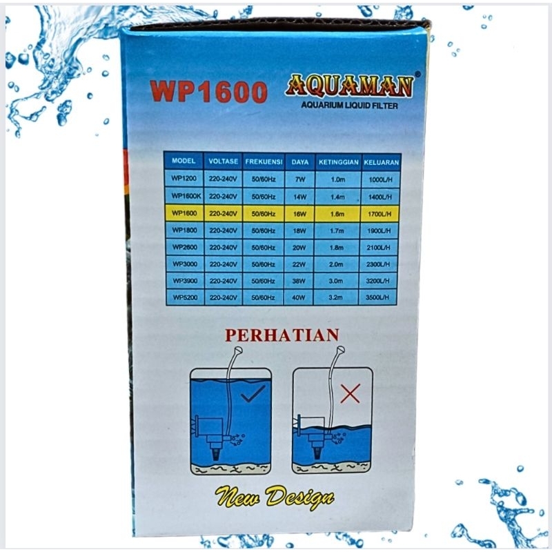 AQUAMAN WP 1600 Pompa aquarium kolam air mancur