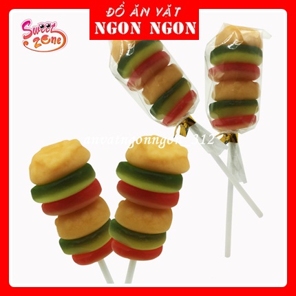 Kẹo Dẻo Burger💖FREESHIP💖Cây Kẹo Chip chip Hình Hamburger