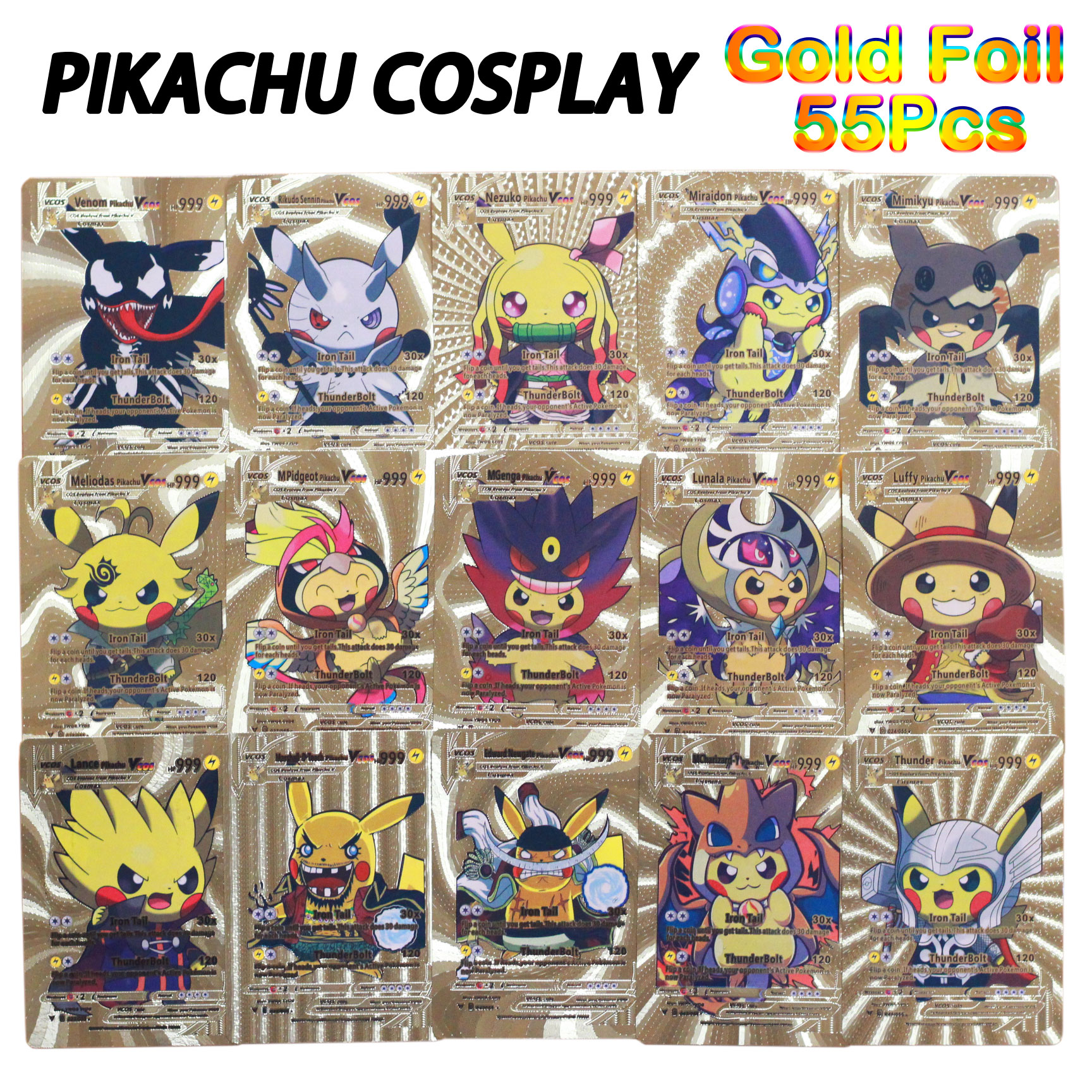 55pcs Pokemon Pikachu Cosplay HP999 One Piece English Cards Box Anime  Kawaii Game Collection Cards Vcos Hobby Kid Birthday Gift - AliExpress