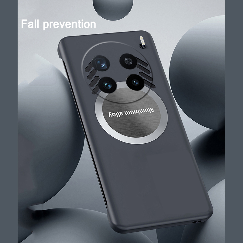 For Vivo X200 Pro Case Ultra Thin Frameless Case Matte Adsorption Metal Heat Dissipation Ring For Vivo X200 Back cover Phone Cases. 