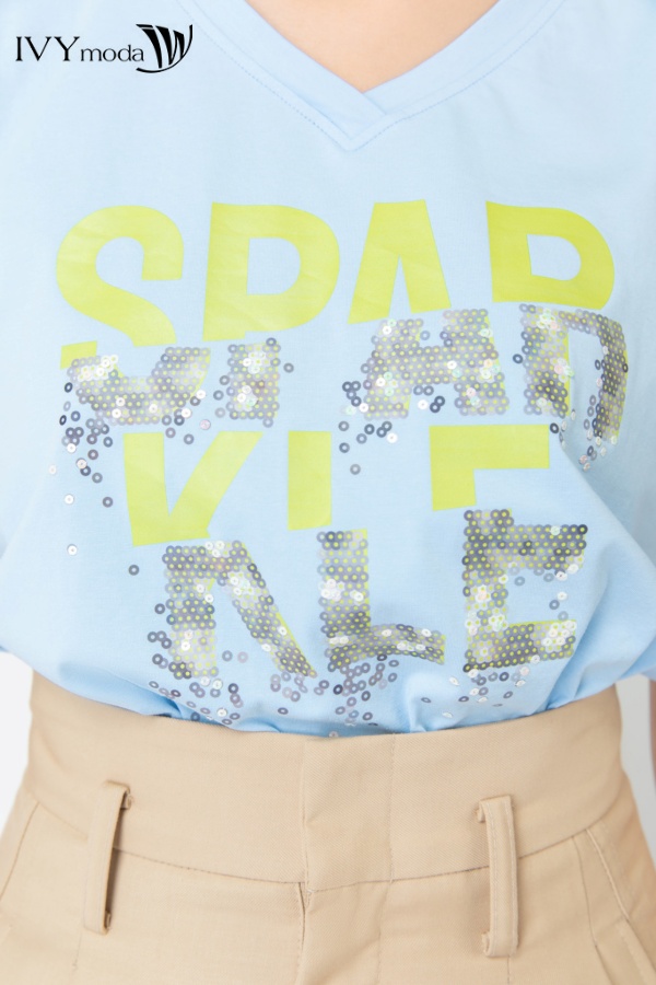 Áo thun cổ V spar kle IVY Moda MS 57M6585