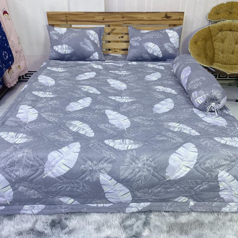 Bộ drap thun hàn quốc 4 món mẫu lá