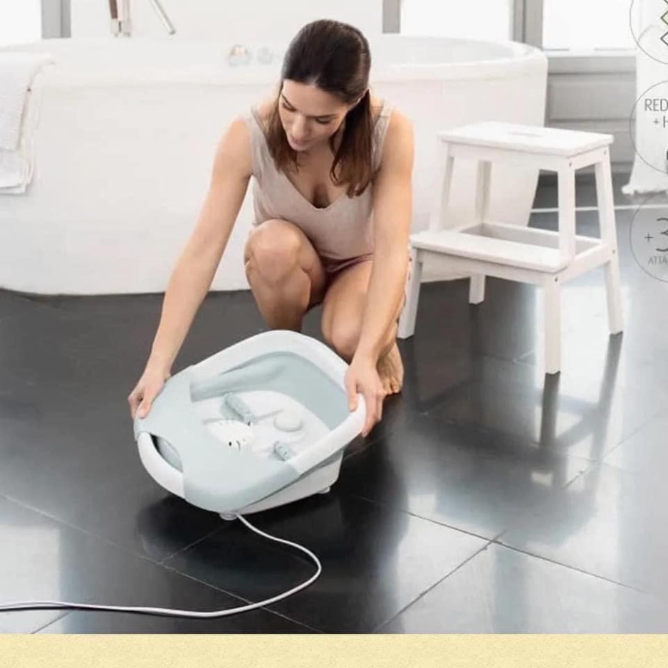 Medisana FS886 Foot Bath with Massage Function, Foot Bath, Heat Function, Foldable and Electric Foot Bath, Tub, Up to Shoe Size 45