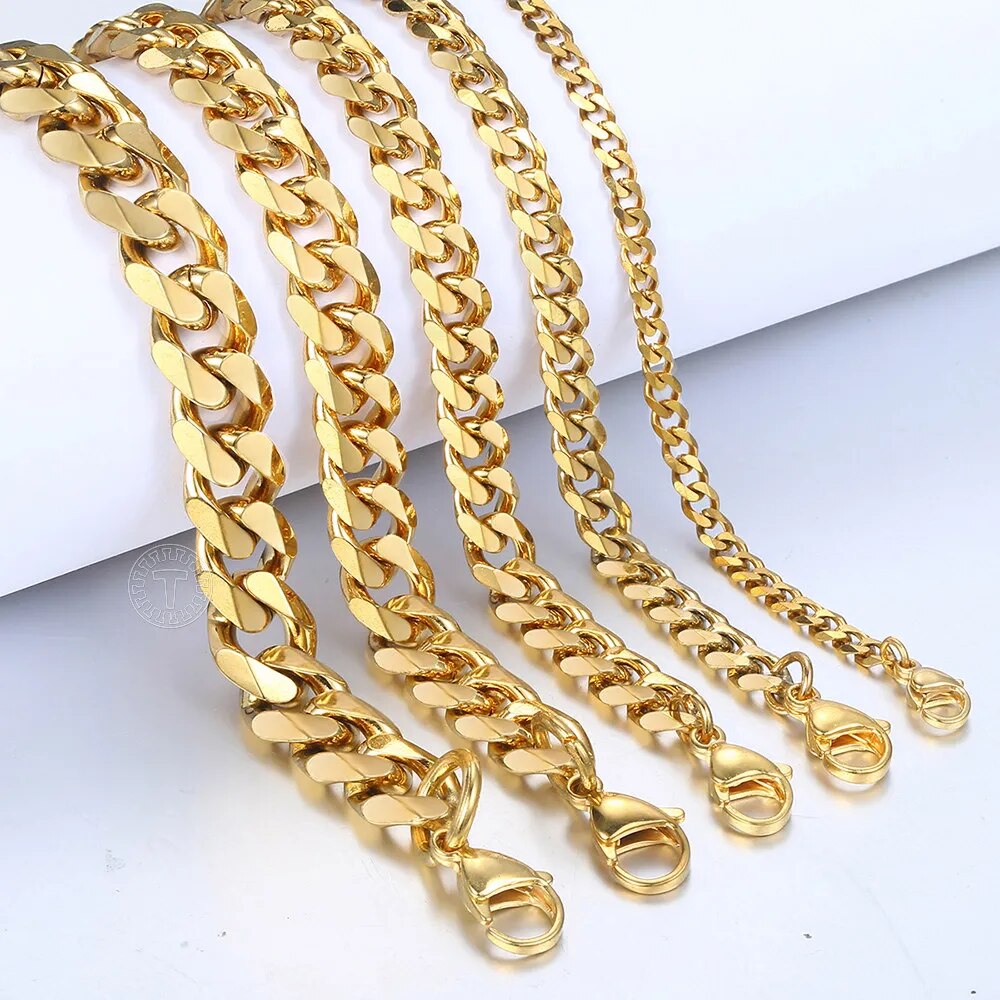 3-11MM%20Gold%20Color%20Stainless%20Steel%20Bracelets%20For%20Men%20Women%20Unisex%20Curb%20Cuban%20Link%20Chain%20Simple%20Wrist%20Jewelry%20Gifts%20-%20Image%206