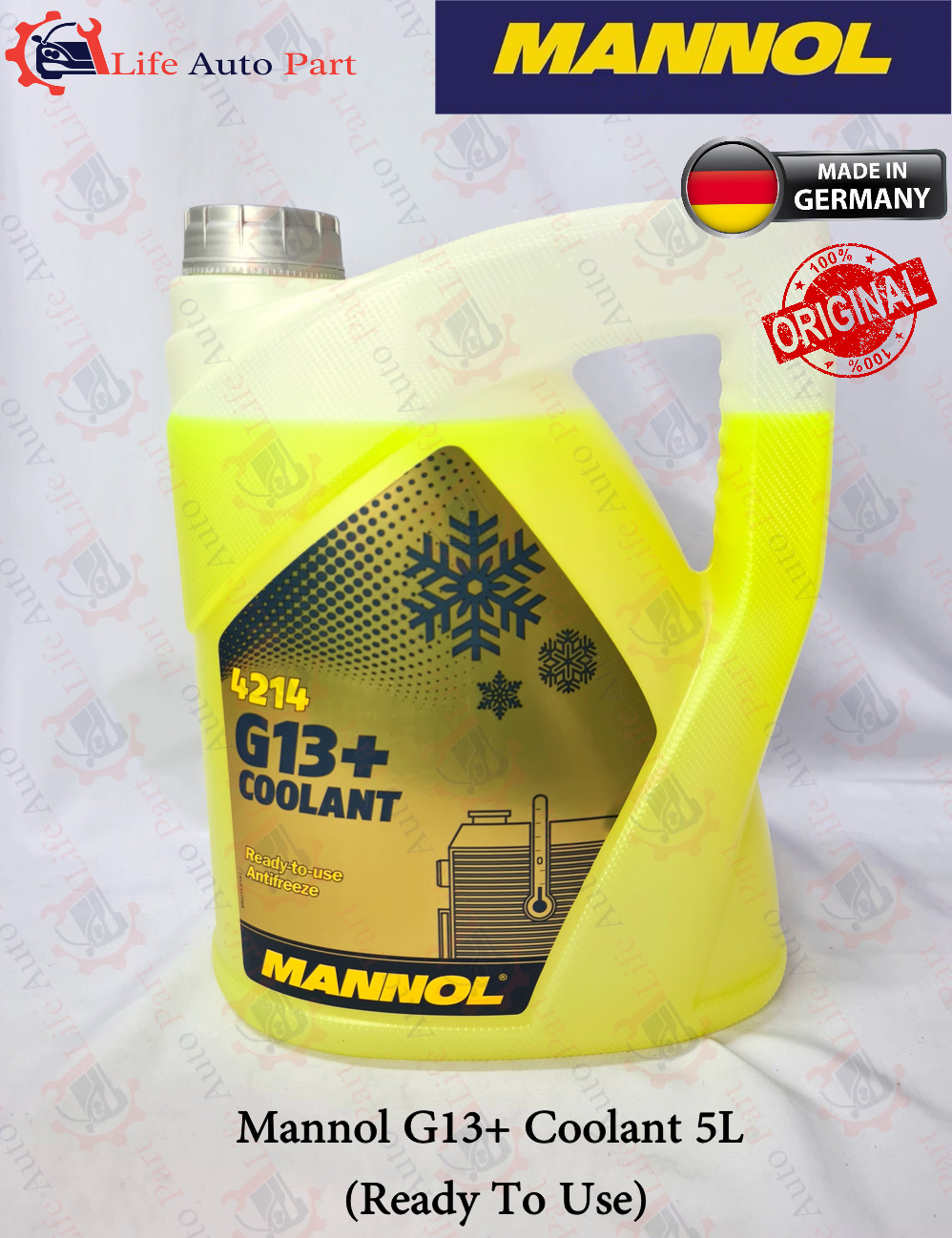 Mannol G13+ Coolant 5L (Ready to Use) -Yellow (Free Give) | Lazada