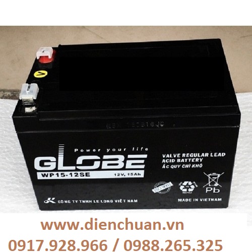 Bình ắc quy Globe 12V 15Ah (WP15-12SE )