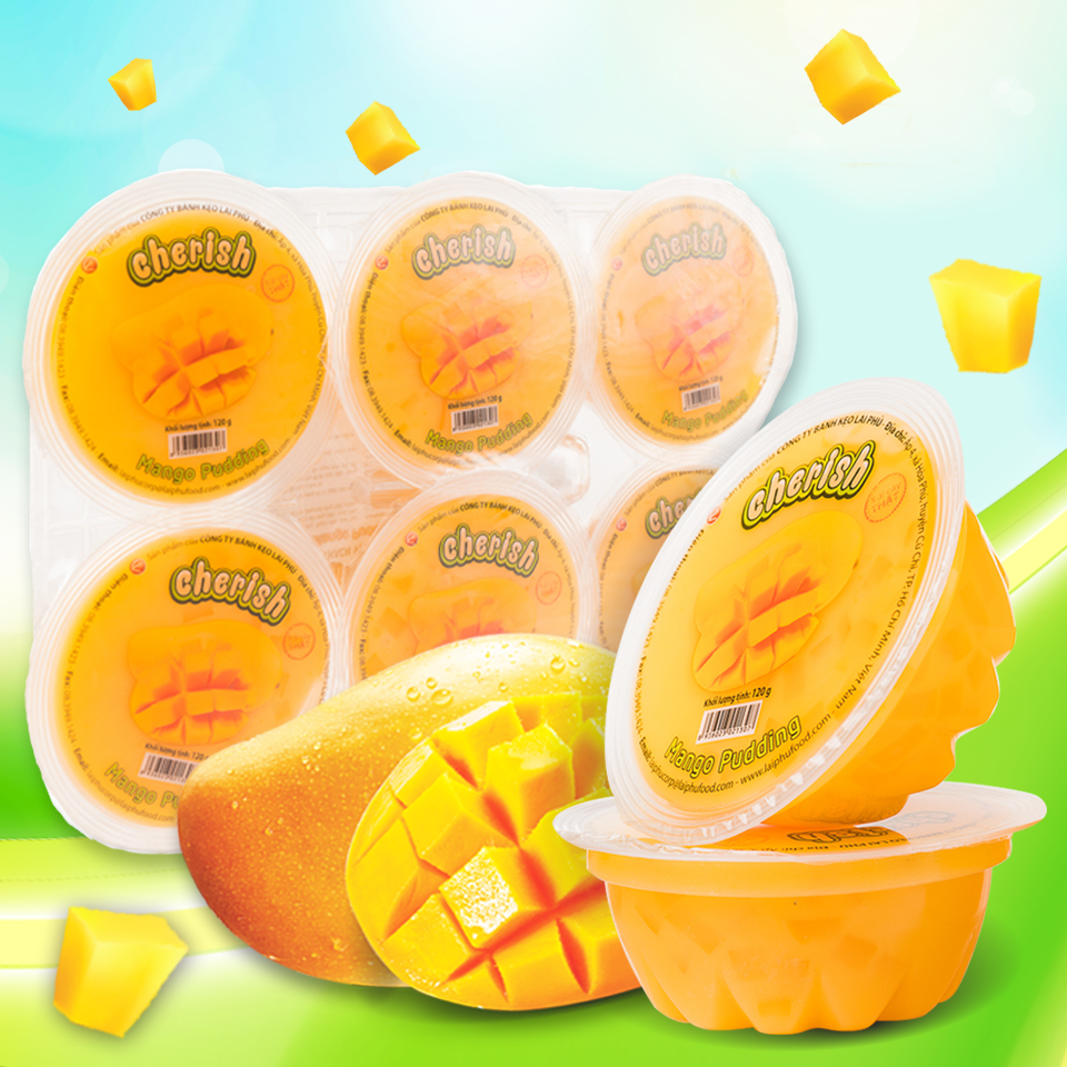 Thạch Pudding Cherish Vị Xoài Khay 720G
