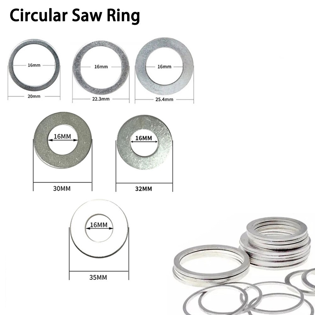 【LALA】 6pcs Set Circular Saw Ring For Circular Saw Blade Reduction Ring Conversion Ring Durable And Long Service Life 【Ready Stock】