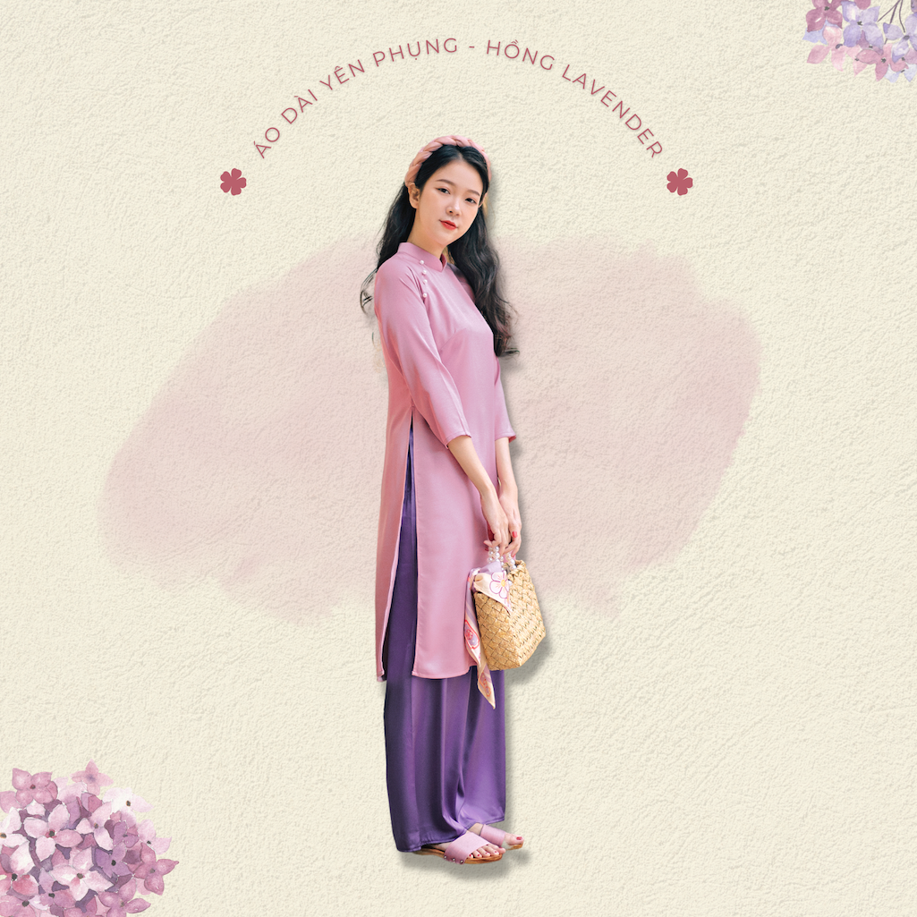 Sumire Store Áo dài Dáng xưa Yên Phụng Hồng lavender