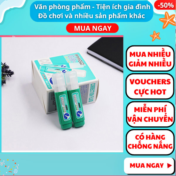 Hộp bút xóa CP-09 12 cây giá rẻ, bút xoá nước, đồ dùng học tập, Nguyễn Thùy Store