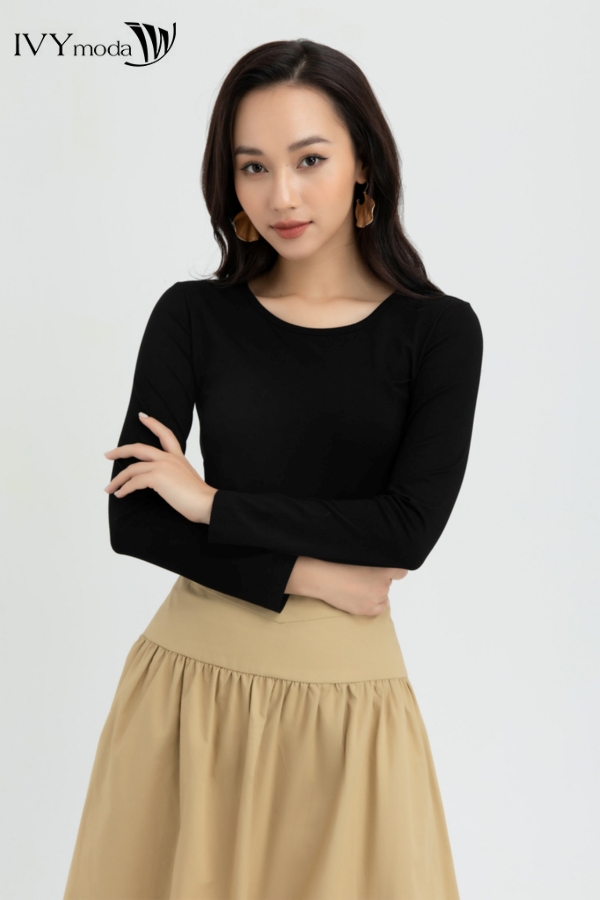 Áo thun trơn cổ tròn IVY moda MS 58P0157