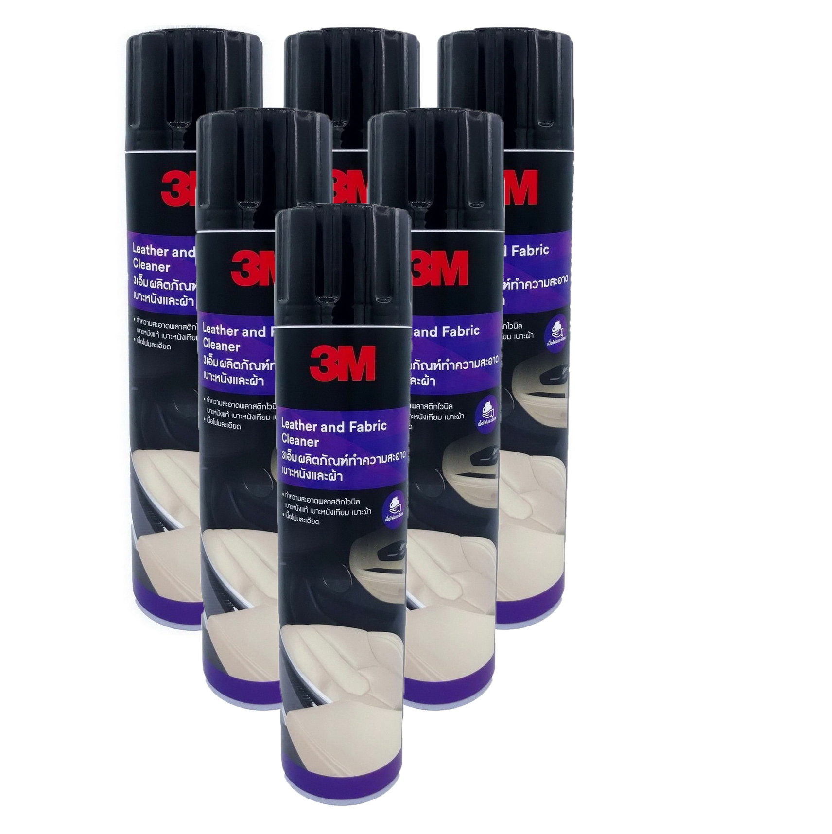 (x6กป) 3M Leather and Fabric Cleaner สเปรย์ทำความสะอาดเบาะ Upholstery Cleaner Lazada.co.th