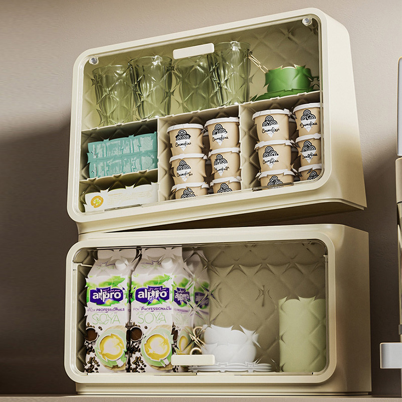 XINLANYASHE Wall mounted, multifunctional storage box. wall mounted storage cabinet Desktop storage box, storage box, storage shelf, multi-layer cup holder Multi-purpose storage box The box can be opened on many sides, a storage box, a storage box.