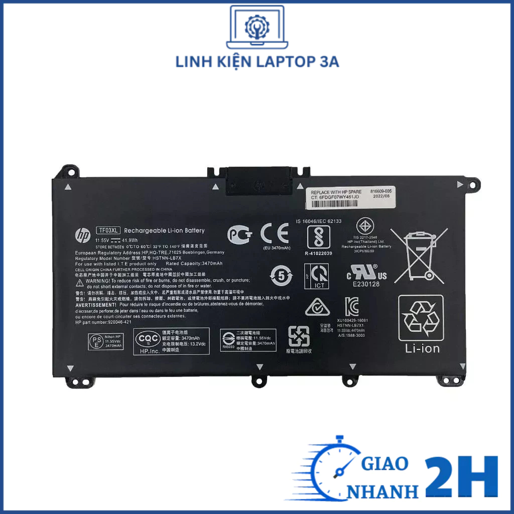 Pin laptop hp pavilion 15-cc tf03xl zin 15-cd 15-ck 14-bf 14-bk 14-bp 17-ar hstnn-lb7j hstnn-lb7x 920070-855