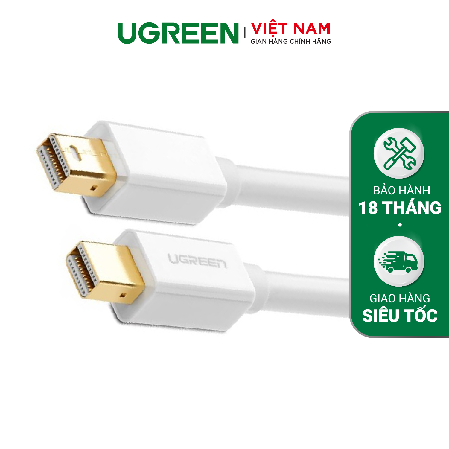 Dây cáp chuyển đổi mini DisplayPort đực sang mini DisplayPort đực dài 2M UGREEN MD111 10429 - Hãng phân phối chính thức