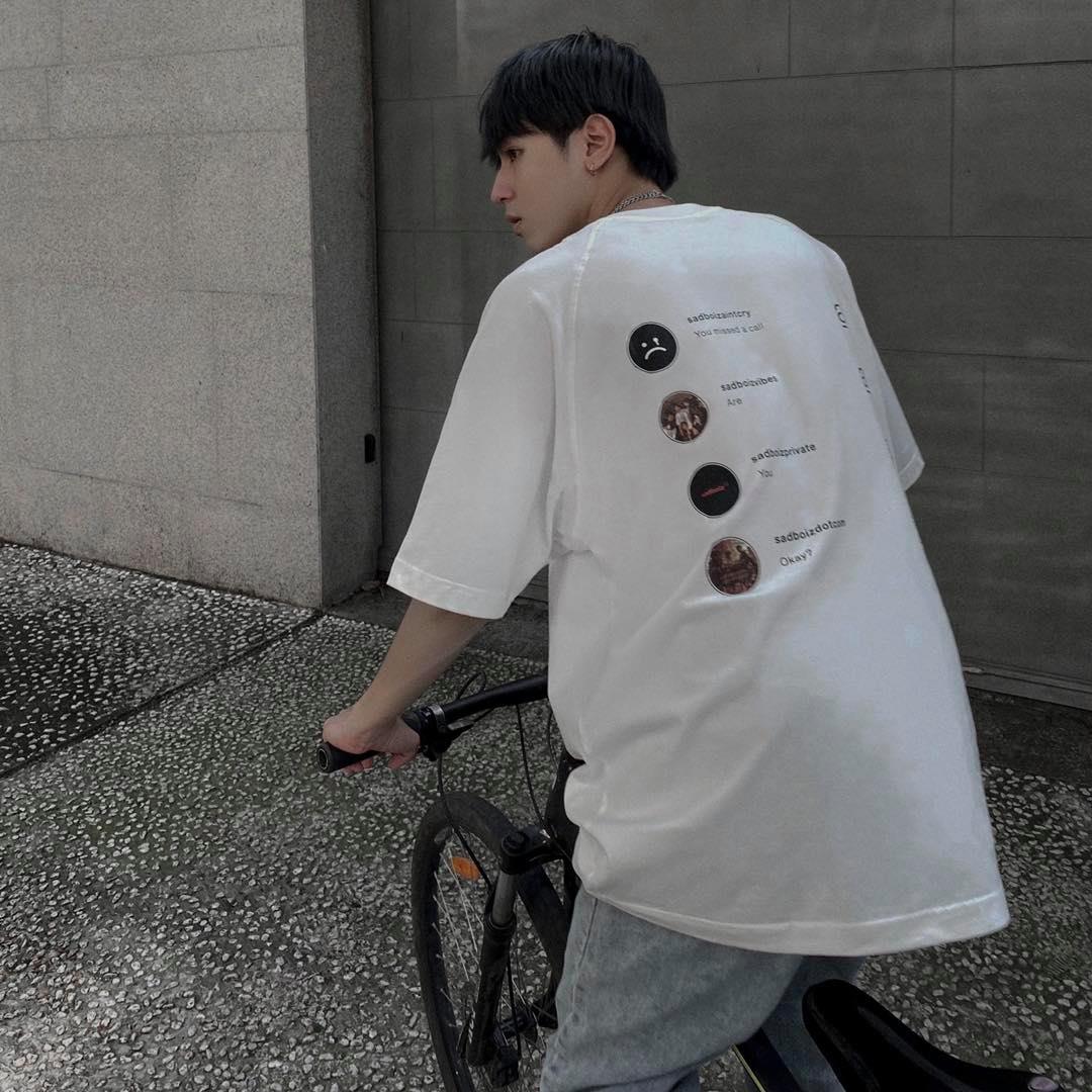 Áo thun sad boiz sadtagram tee logo nam nữ, áo thun tay lỡ sadboiz sadtagram full tag - ginstore 003