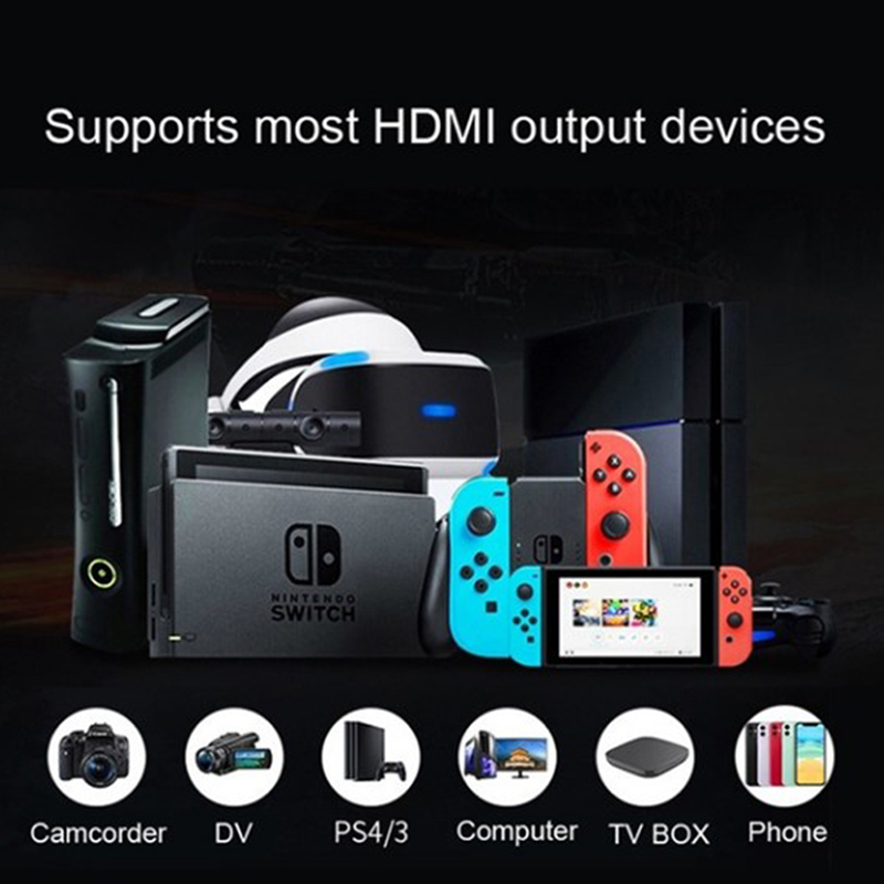 Video Capture Cards Audio Capture Adapter HDMI To USB 3.0 Definition 4K Record. 