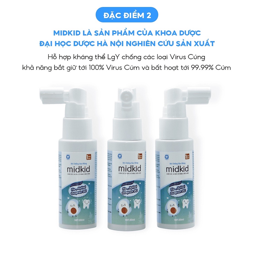 Kem Đánh Răng Dạng Xịt Chống Sâu Răng Midkid 30Ml