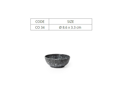 10 Chén Chấm Nhựa Melamine Vân Đá Đen