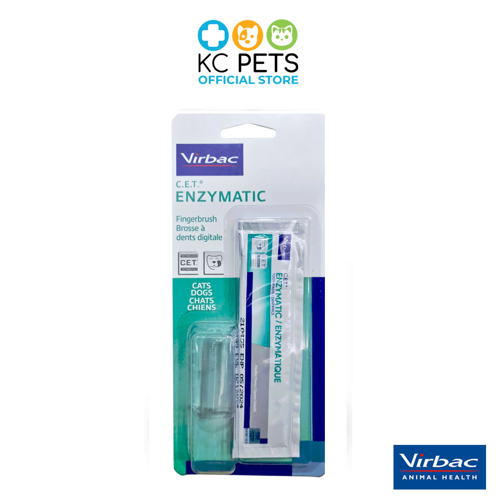 Virbac C.E.T Fingerbrush Clear With Toothpaste for Cats and Dogs