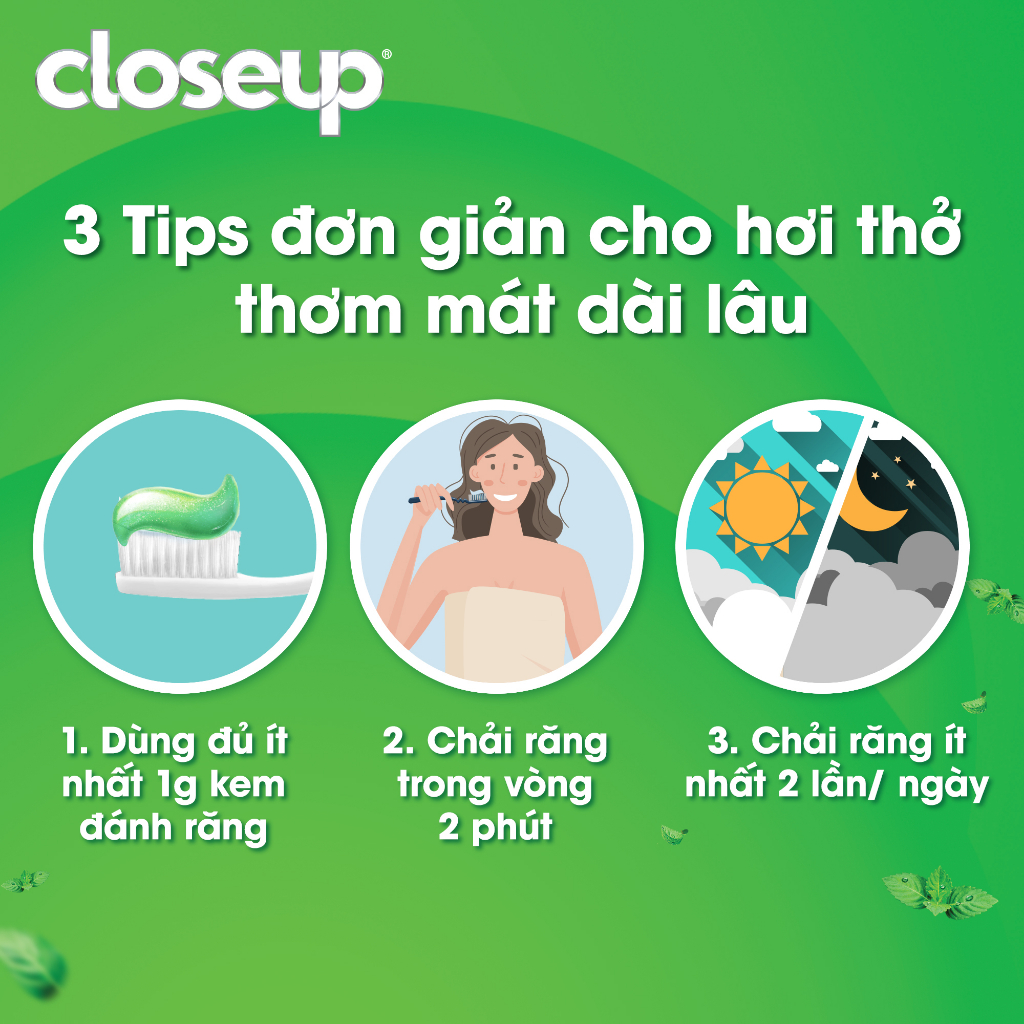 Kem Đánh Răng Closeup Bạc Hà Thơm Mát - Tuýp 230G