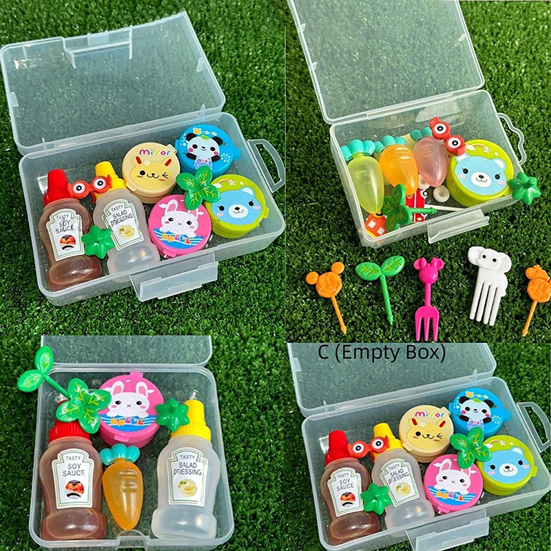 [TM Store]💖[HOT SALE]🎈🎈 Transparent Plastic Storage Box Sauce Bottle Fruit Fork Storage Box Empty Storage Box Jewelry Rectangle Case