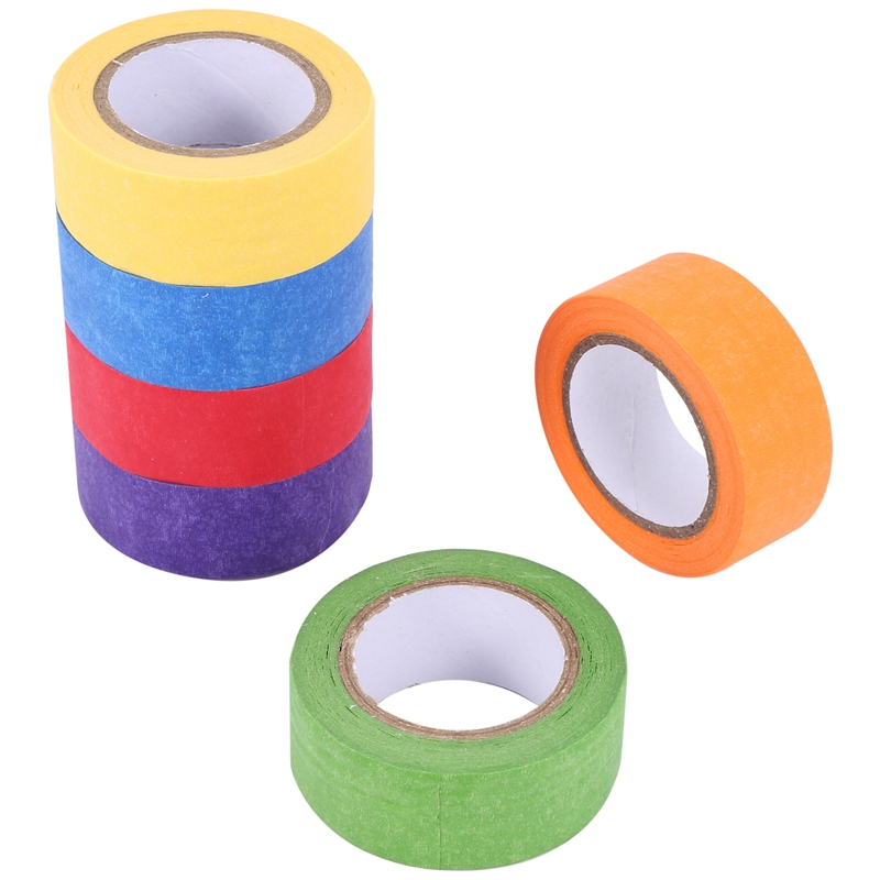 Colored Masking Tape,Colored Painters Tape for Arts and Crafts, Labeling or  Coding - 6 Different Color Rolls - Masking Tape 1 Inch X 13 Yards (2.4Cm X