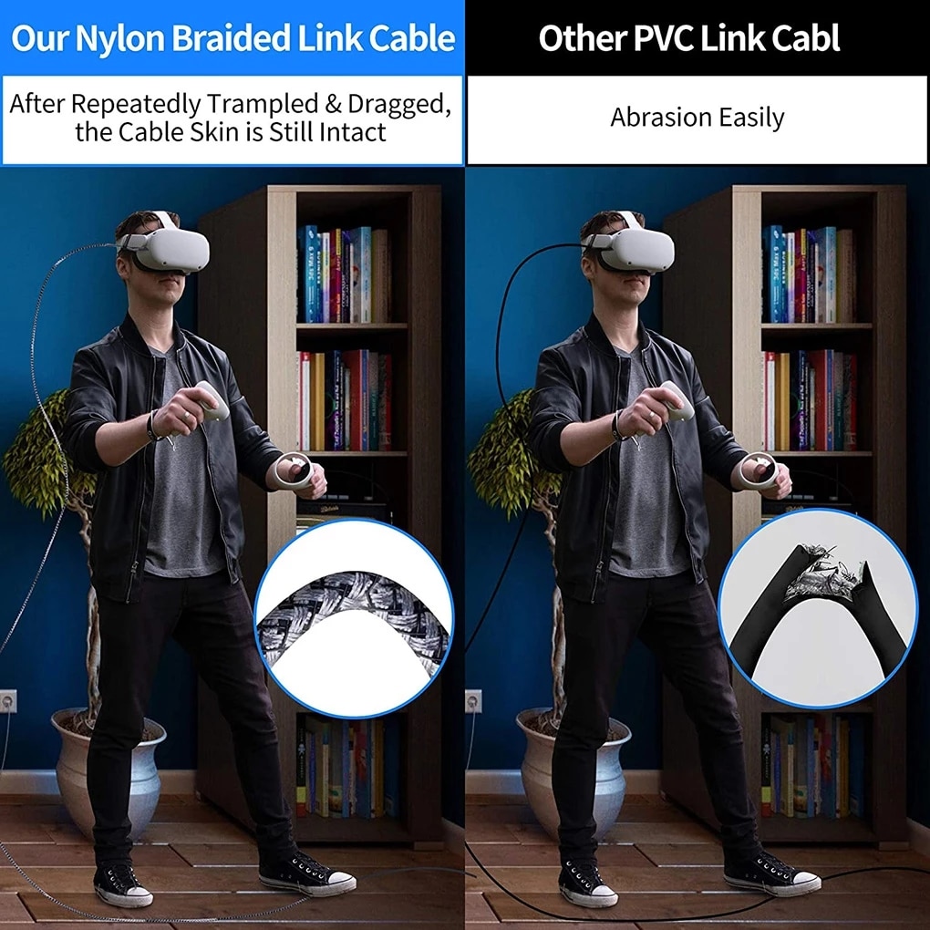 Accessories For Oculus Quest2 Quest 2 Cable Link Smart 3D Virtual Reality VR Glasses USB A To Type C 3 5M Headset Oculis Helmet