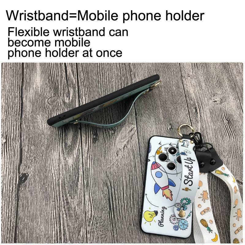 Wristband Shockproof Phone Case For Redmi A4 5G Cute Cartoon Durable Back Cover Anti-dust cell phone cover protective. 
