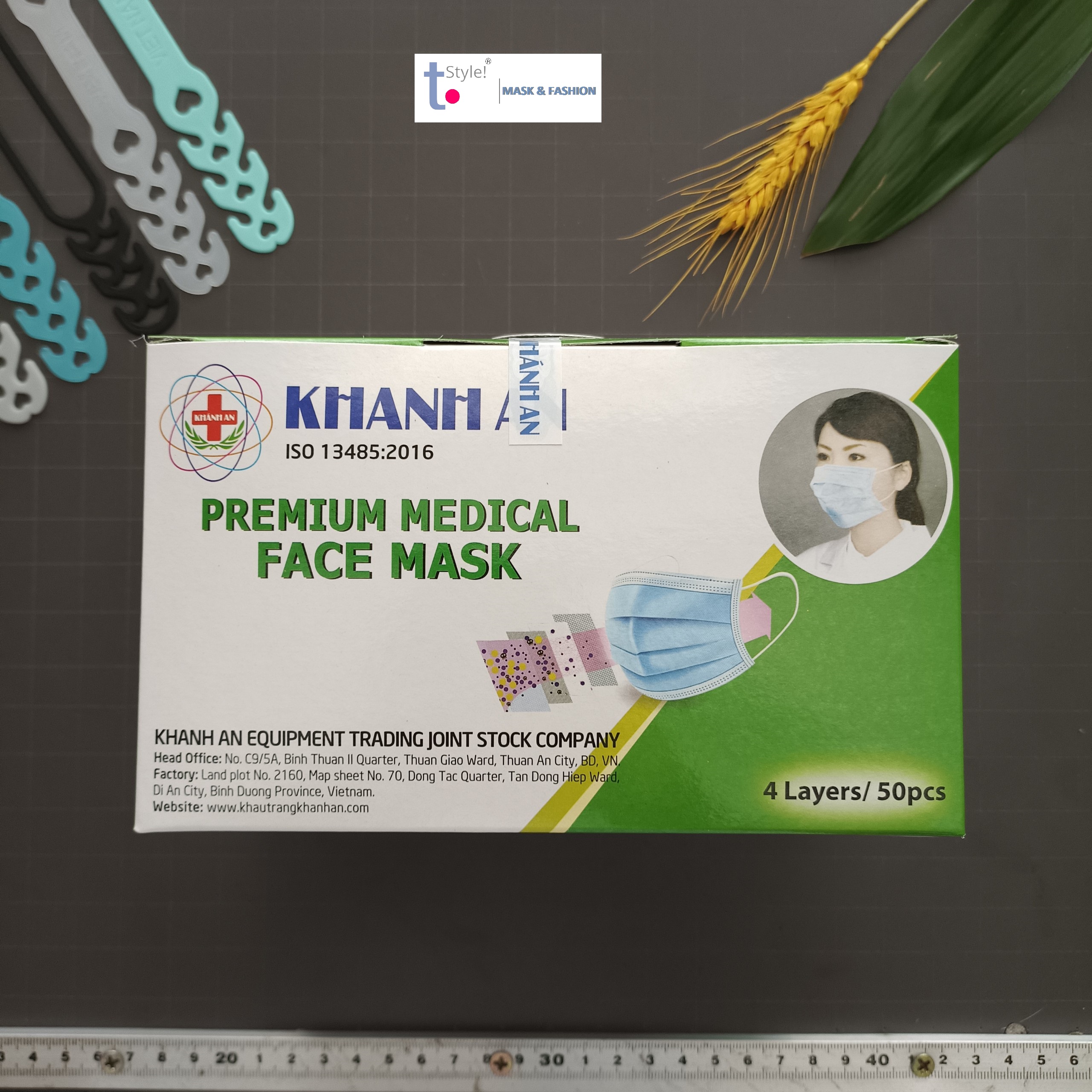 Hộp 50 cái khẩu trang y tế Khánh An Loại 1 - 4 lớp vải SMS lọc kháng khuẩn ISO 13485:2016 - nhiều màu