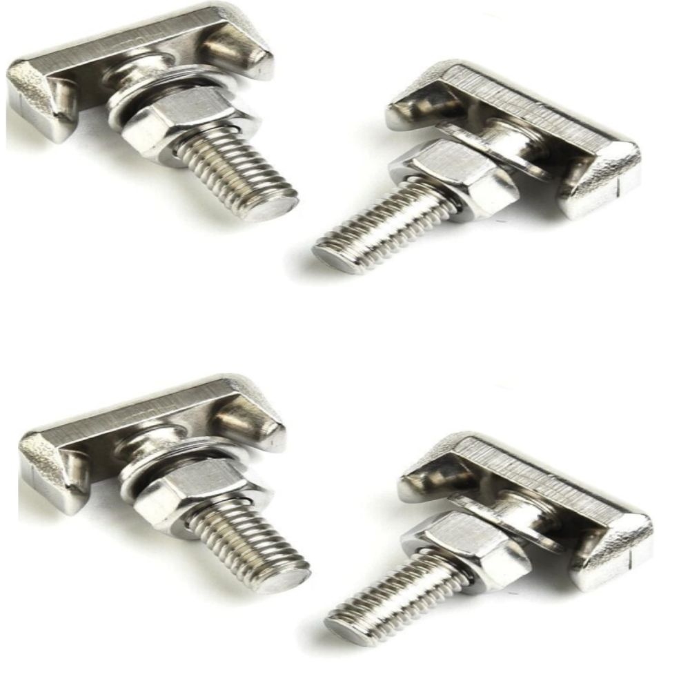 Haniray 4pcs t-shape battery terminal bolt kit sliver 19116852 battery terminal car assessories parts 6x0915138 t bolt for car