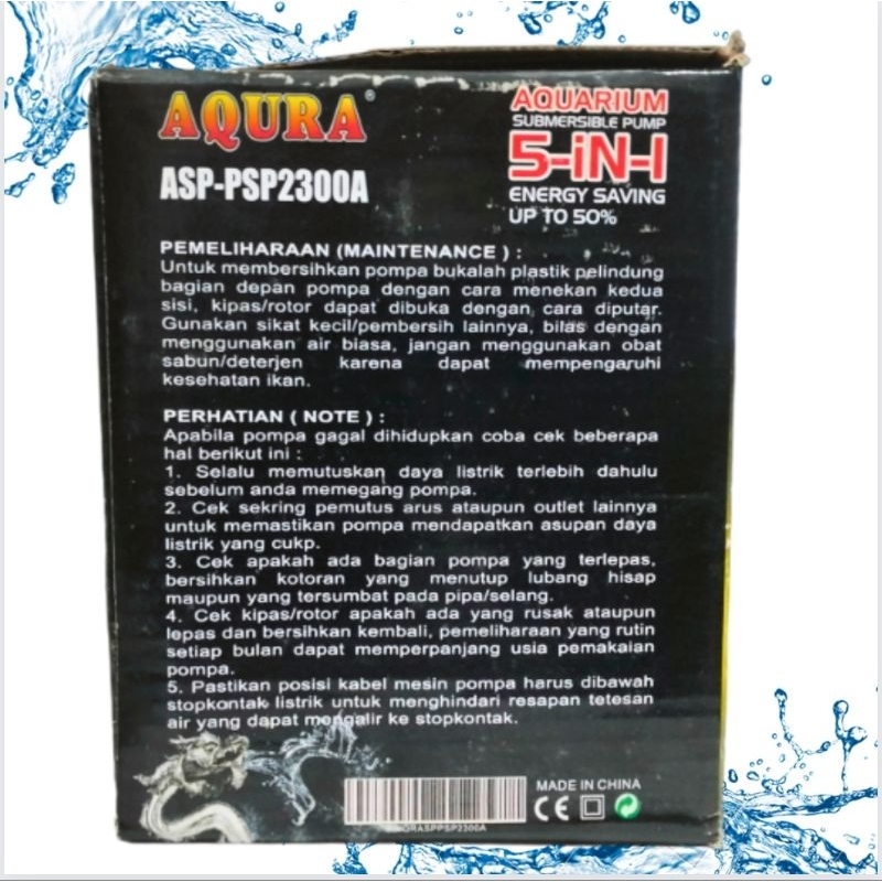AQURA ASP PSP 2300A Pompa Aquarium Kolam Air Mancur