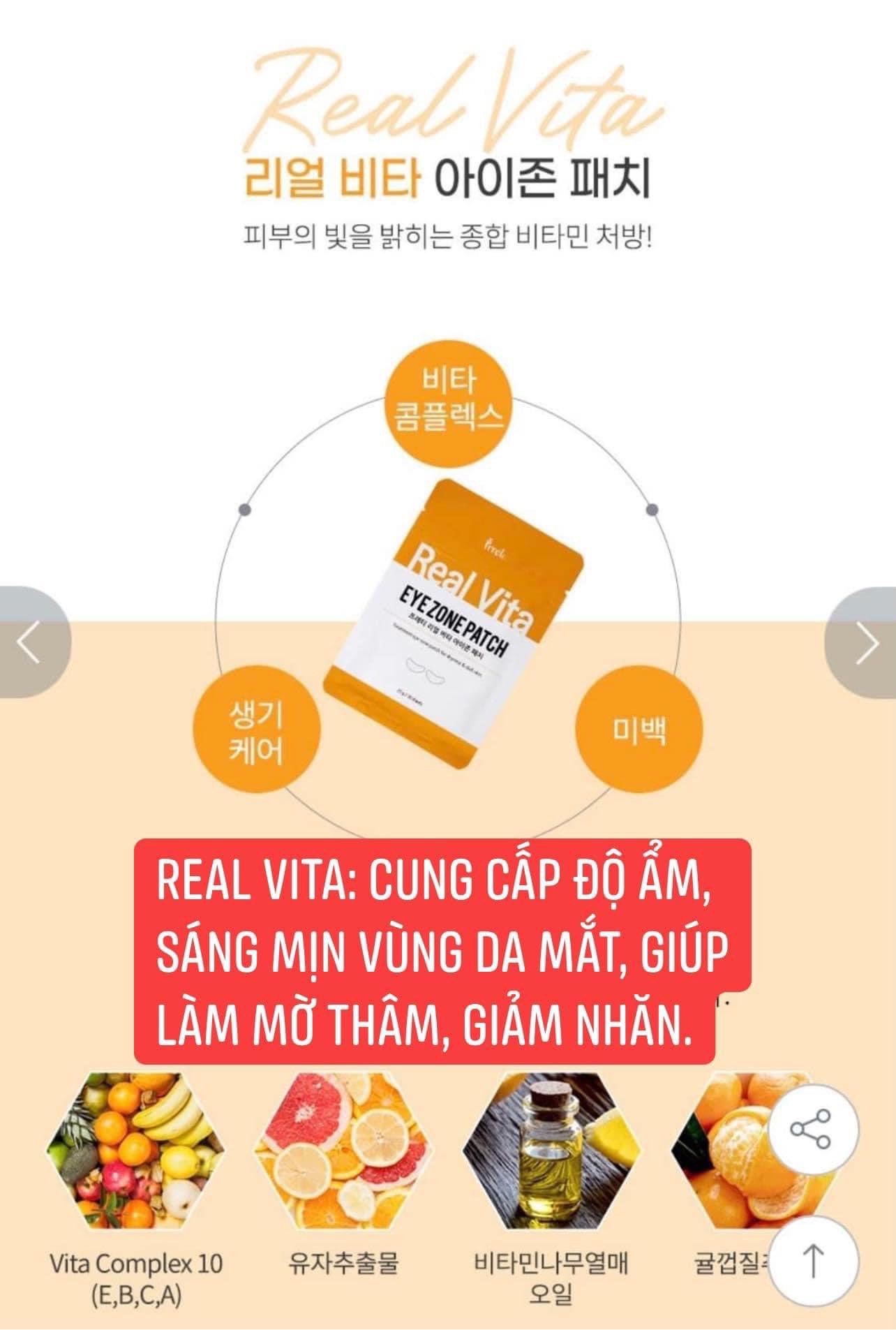 MẶT NẠ MẮT PRRETI REAL EYEZONE 30 MIẾNG
