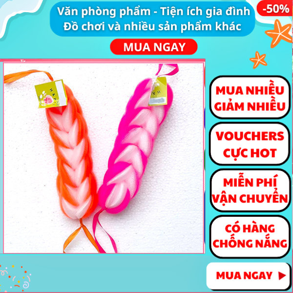 Bông tắm dài cọ lưng co giản tạo bọt nhiều, Bông tắm cọ dài mềm mại màu ngẫu nhiên , Bông tắm cọ lưng dài tạo bọt tốt cao cấp , Bông tắm lưới dài có dây treo tiện lợi , Bông tắm lưới dài đa năng cao cấp , GiftLove