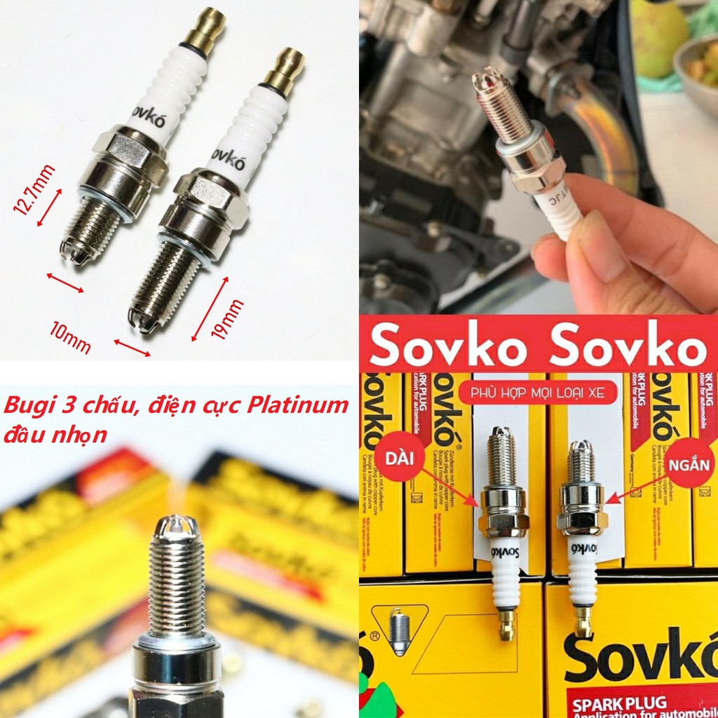Bugi Platinum 3 chấu Sovko ( Chính Hãng giá 1 cái )