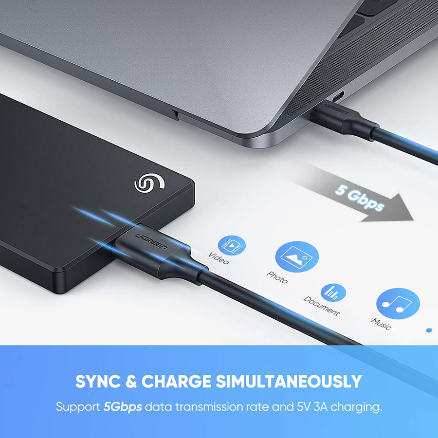 Ugreen 20103 - Cáp USB Type C sang Micro B dài 1m truyền dữ liệu - HapuStore