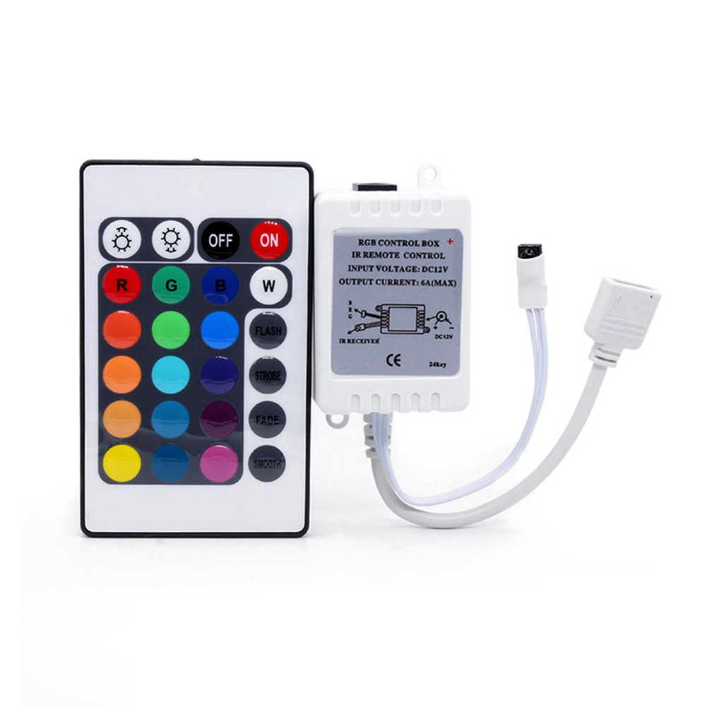 Bộ Điều Khiển Từ Xa IR 24 Phím DC 12V Cho Dải Đèn LED RGB 5050 SMD Không Dây
