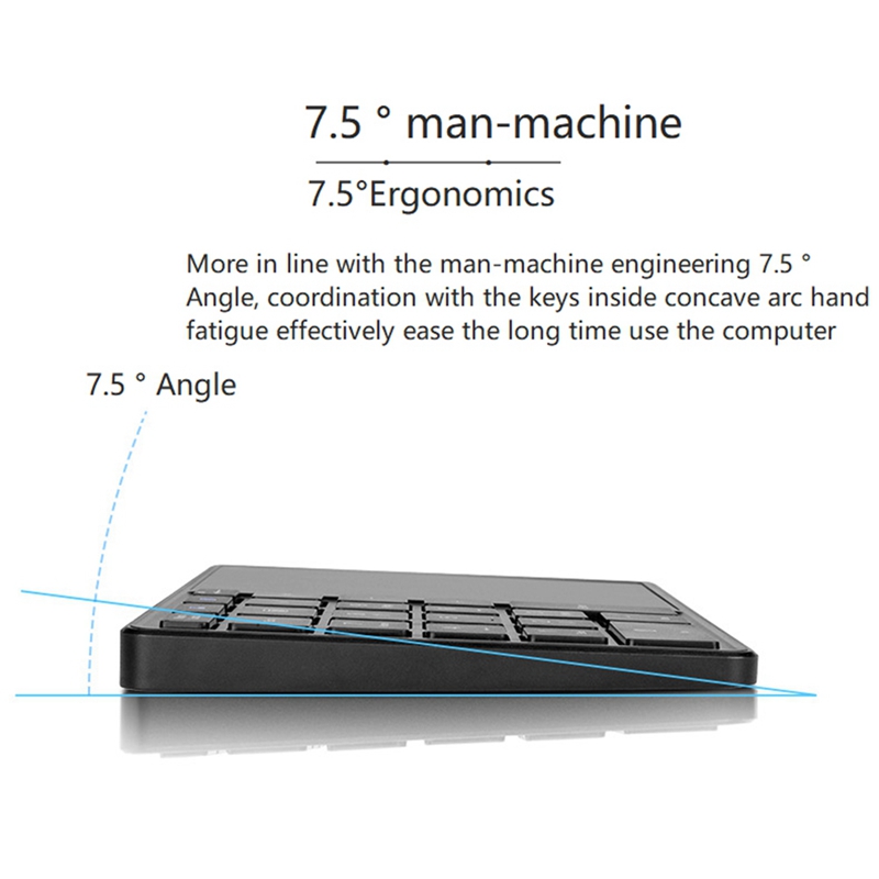 Mini 2.4G Bluetooth Keyboard Numeric Keypad 22 Keys Digital Keyboard with Touchpad for Windows IOS Android