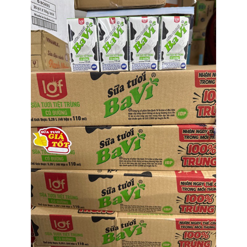 Thùng sữa tươi ba vì 110ml