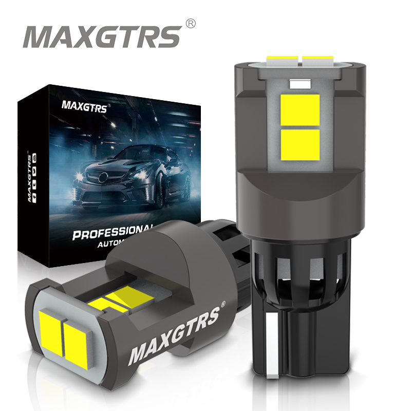 LED Car Lights Bulb  MAXGTRS - 2× T10 LED W5W 194 168 Canbus License Plate  Bulb 3570S Car Sidemarker Parking Width Interior Dome Light Reading Lamp —  maxgtrs