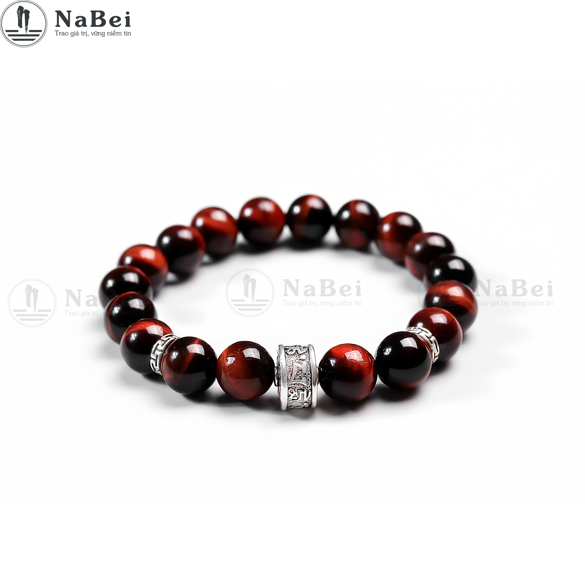 Vòng Tay Mắt Hổ Tự Nhiên Mix Bạc Thái Phù Hợp Cho Mệnh Kim, Thủy, Mộc, Hỏa, Thổ NB50 - Phong Thuỷ NaBei Store